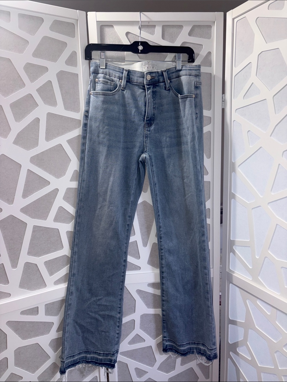 Washed Blue High-Rise Wide-Leg Jeans